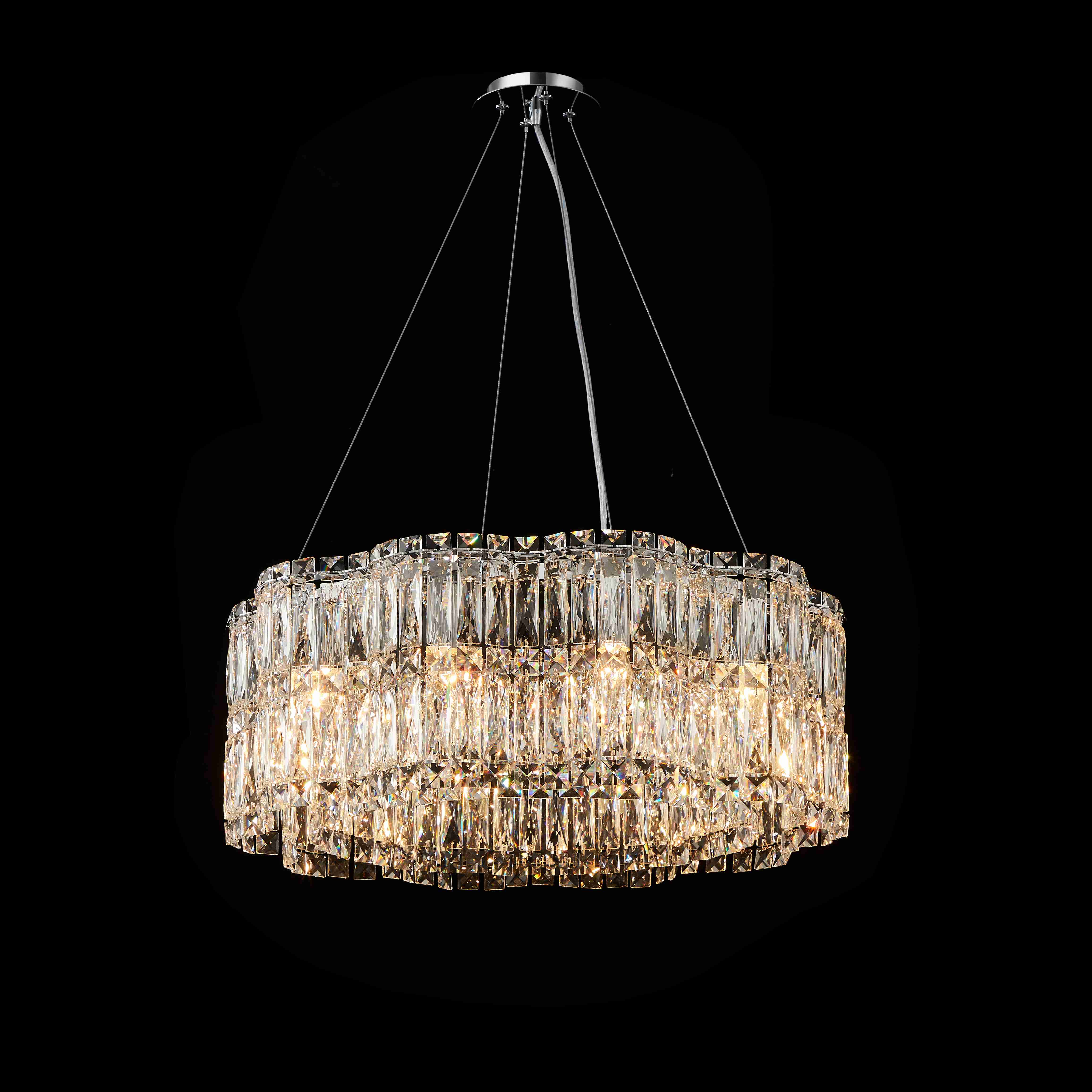 Люстра 600*240, 10*E14, 40W NewRgy Cristallo NW020-ф600*H240 CHROME, Хром
