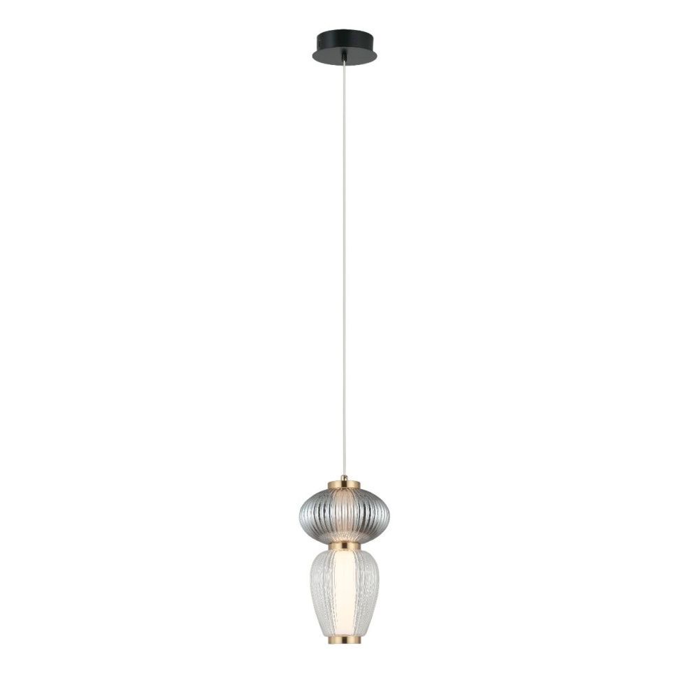 Подвес 16*16*184 см, 2*LED*6W, 3000K Gerhort G52158B/2BK BRS+WT+SM+CL, Черный