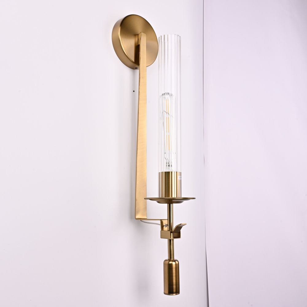Бра Fontanelle Single Wall Lamp 15*11*58 см, 1*E27*60W, ImperiumLoft 44.442-0, Латунь