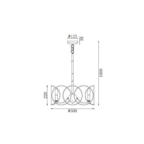 Подвесная люстра  50*100 см, 6*E14 хром Vele Luce Vita VL4234P06