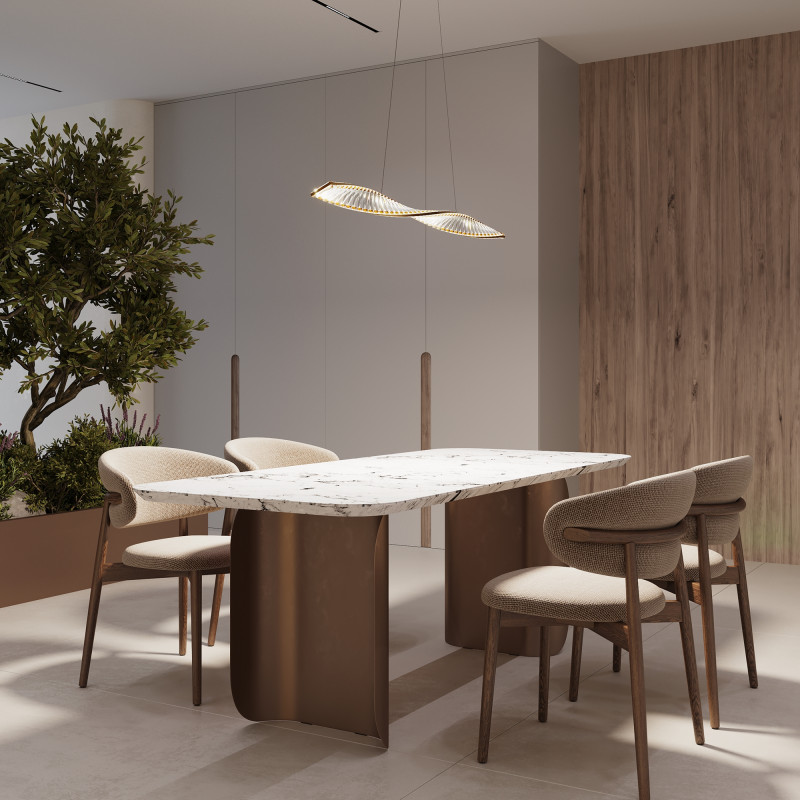 Подвесной светильник 120*8*311,1 см, LED, 36W, 3000К, Maytoni Krone P097PL-L36BS3K латунный