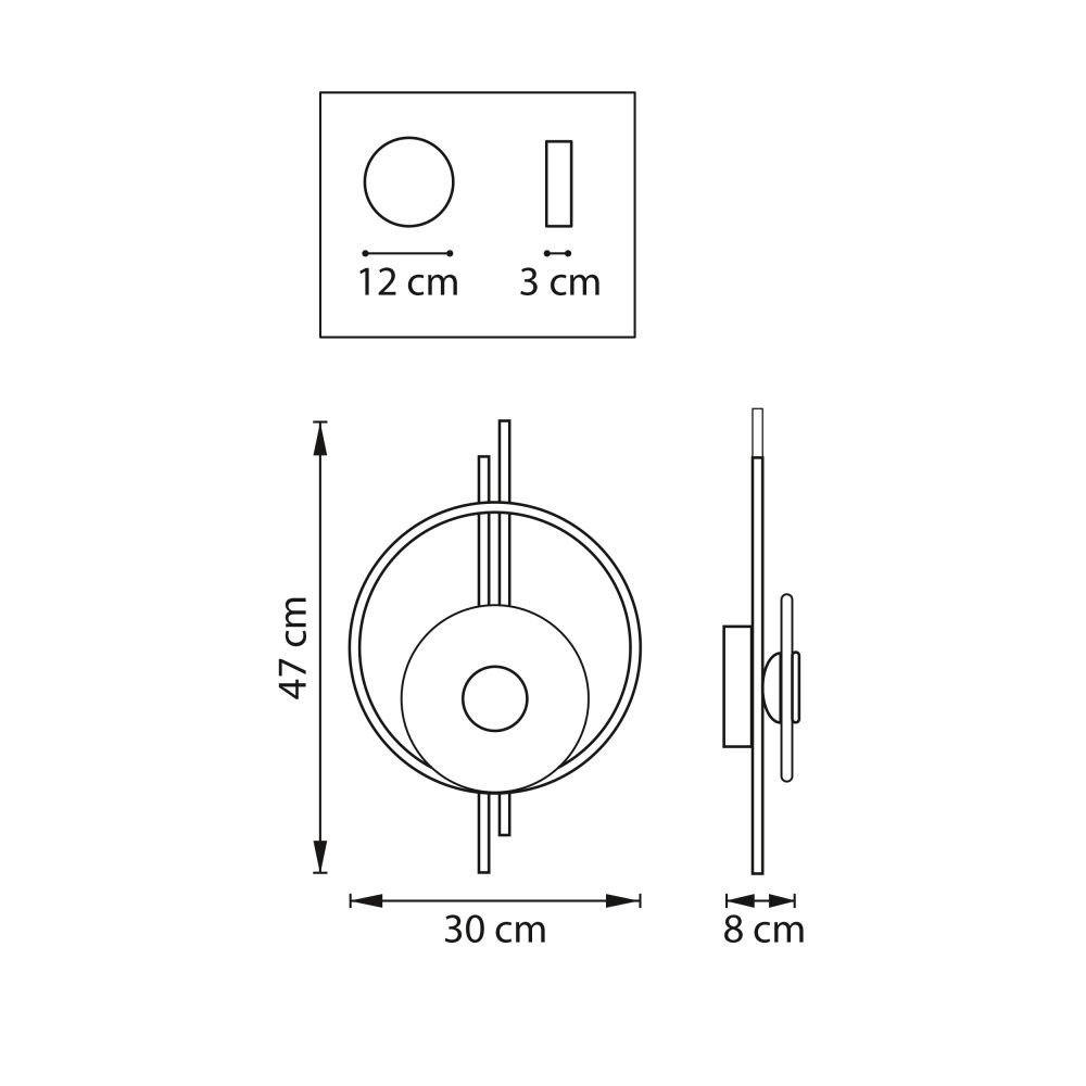 Бра *30*47- см, LED*W, 3000K, Lightstar Erica 609622, Черный