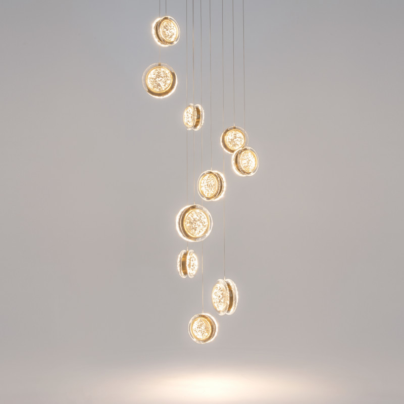 Каскадная люстра 45*45*367 см, LED, 3000К, Maytoni Pharao MOD361PL-L41BS3K латунный