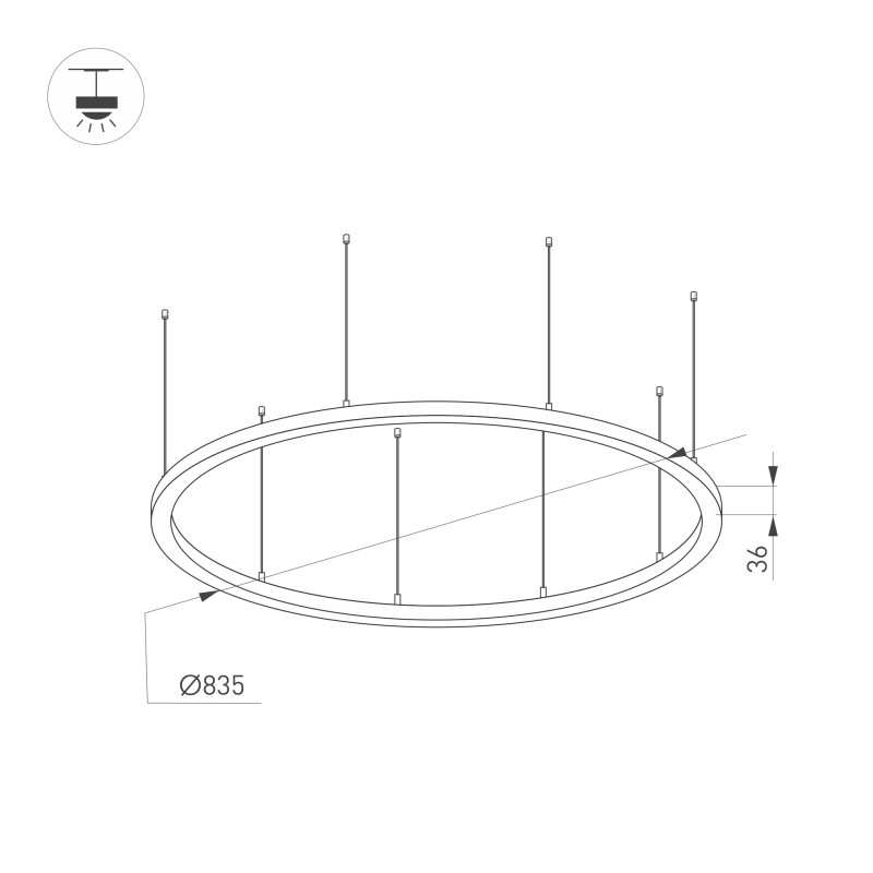 Подвесной светильник Arlight 034007(2) *83,5*203,6 см, 65W, белый (дневной)K,
