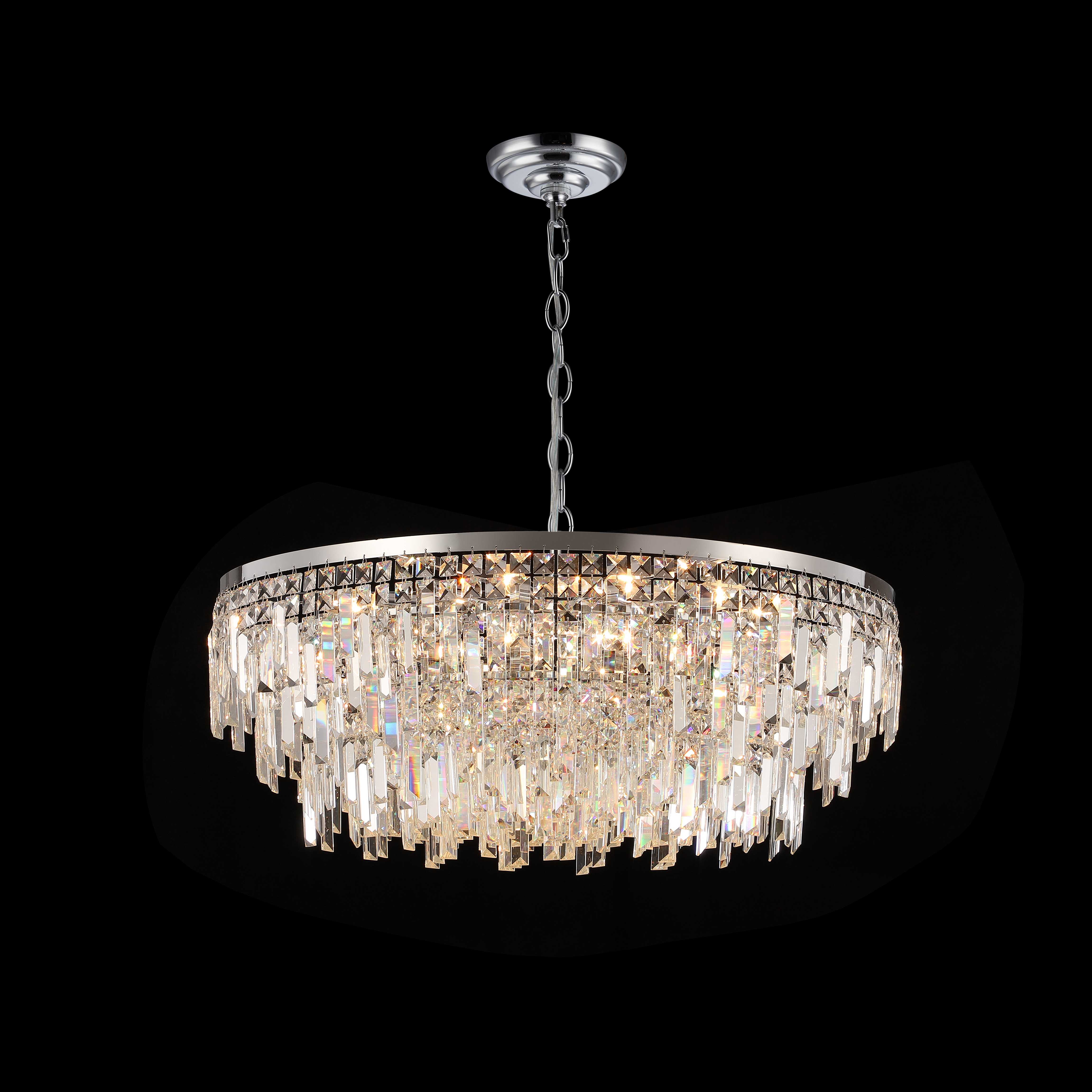 Люстра  800*300, 18*E14, 40W NewRgy Cristallo F7-ф800*H300 CHROME, Хром