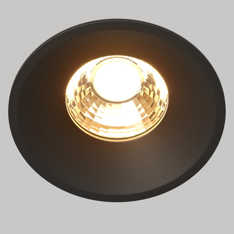Встраиваемый светильник 8 см, 12W, 2700K, Maytoni Round DL058-12W2.7K-B, черный