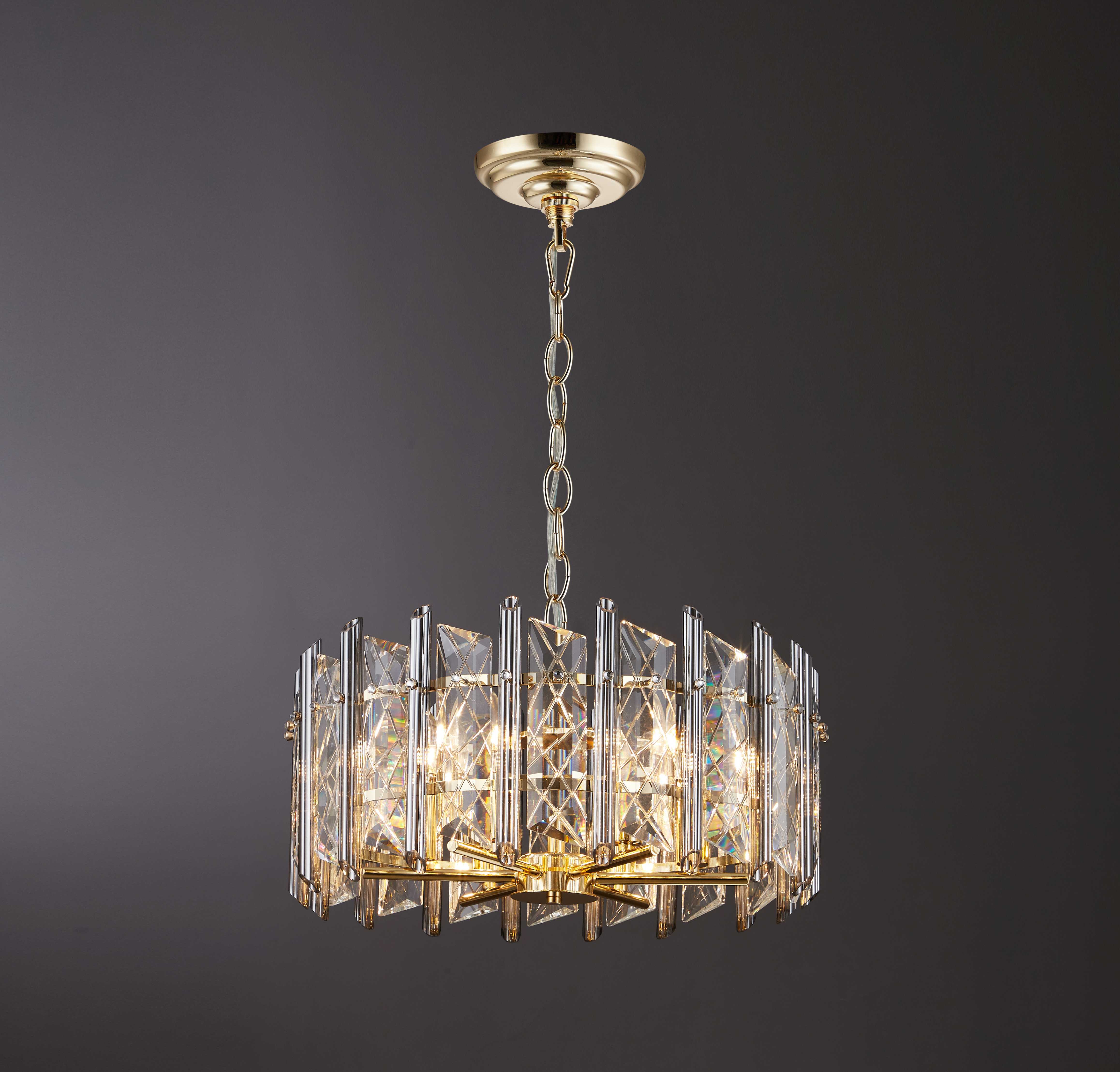 Люстра  500*240, 6*E14, 40W NewRgy Cristallo B8-D500 H-GOLD, Золото