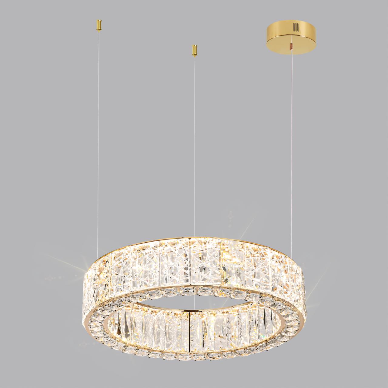 Люстра 50*50*80 см, LED 1*60W, 3700 К, Odeon Light Version 5071/60L, золото/прозрачный