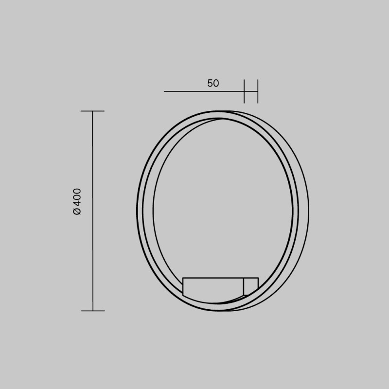 Бра 5*40*40 см, LED, 23W, 3000К-4000К, Maytoni Rim MOD058WL-L25BK черный