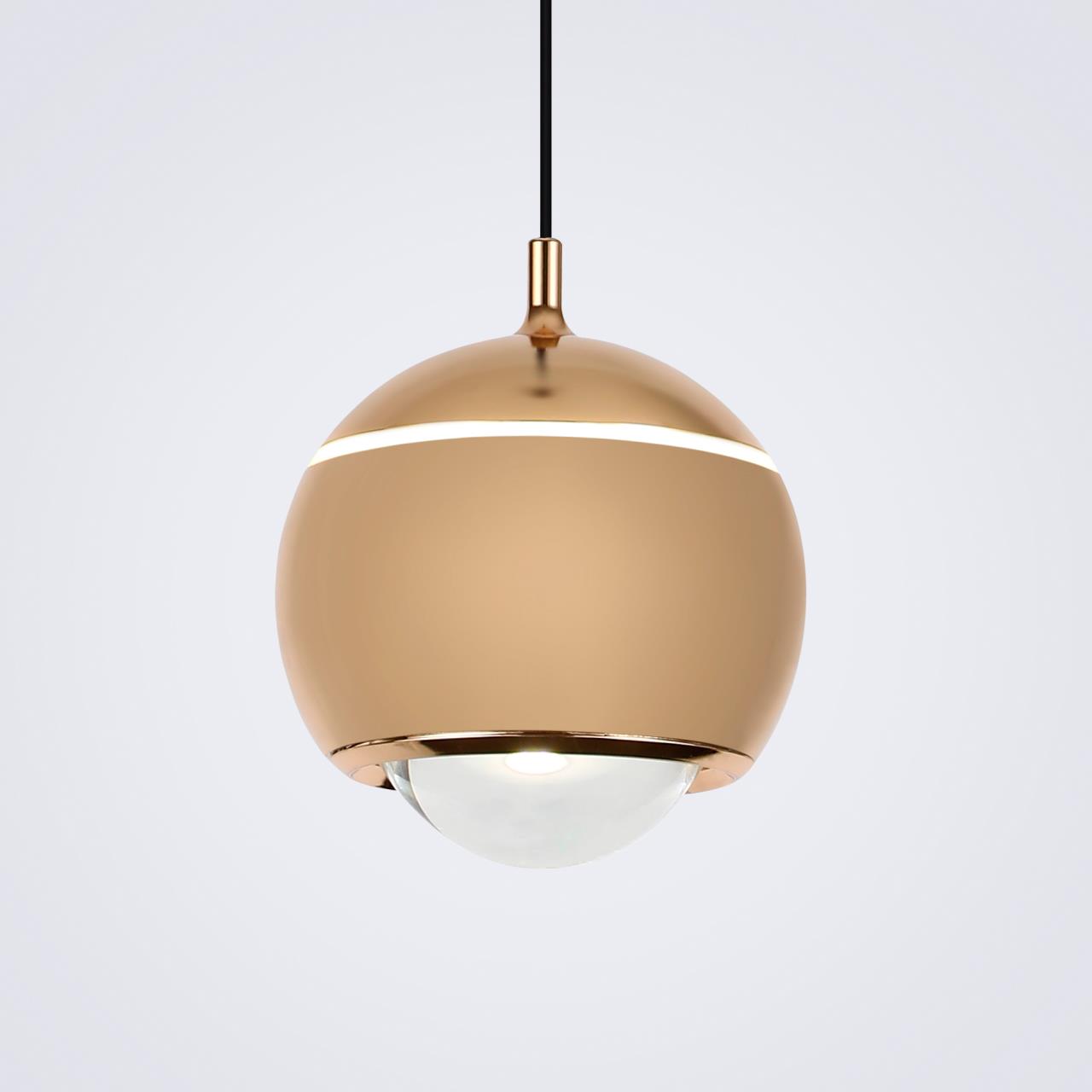 Подвесной светильник 12*10*200 см, LED 10W, 4200K, Черный LED4U L8753-1GD