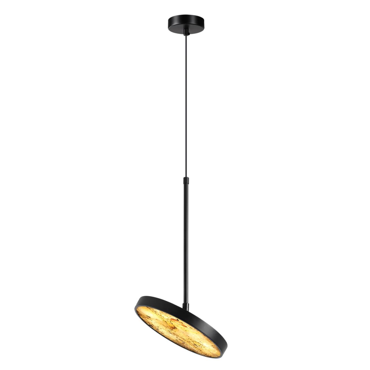 Подвес 23,6*23,6*180 см, LED 1*15W, 3000-4000-6000 К, Odeon Light Bergi 5064/15L, матовый черный/серо-бежевый