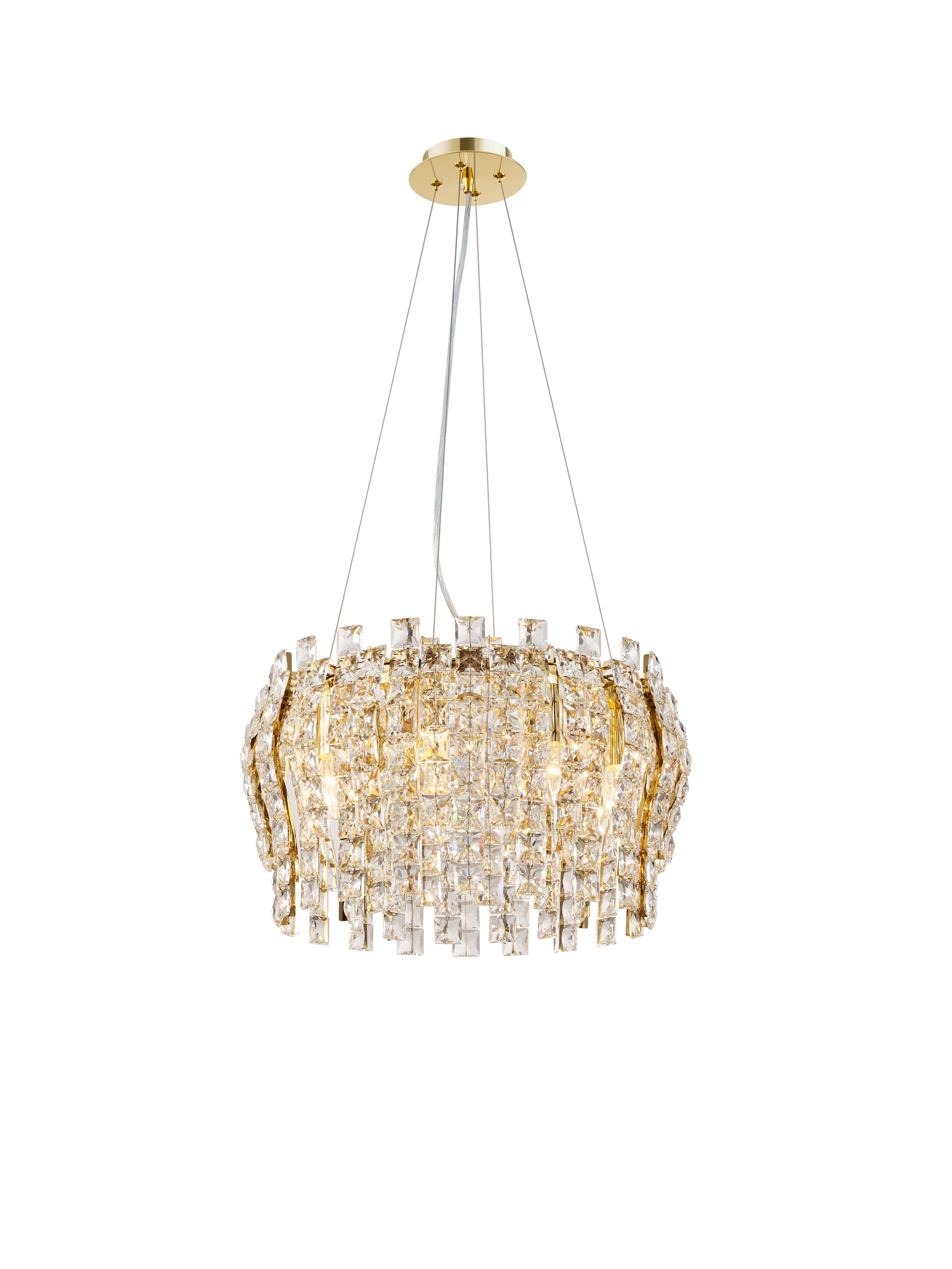 Люстра 500*270, 8*E14, 40W NewRgy Cristallo NW028-ф500*H270 H GOLD, H GOLD