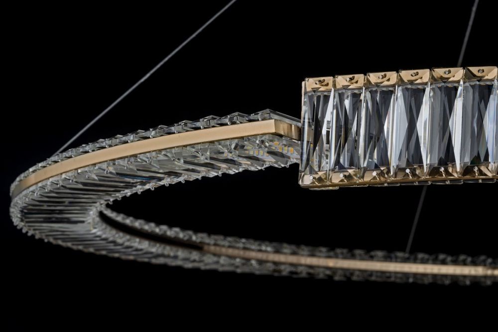 Люстра *100* см, LED лента*LED*95W, 3000K, Arti Lampadari Carini Carini L 1.5.100.101 G, Золото