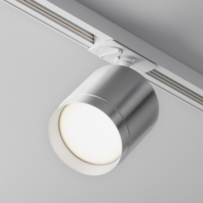 Трековый светильник 8,2*14,8 см, 1 GX53*15W Polar TR088-1-GX53-S Maytoni Single phase track system Unity, Белый и Серебро