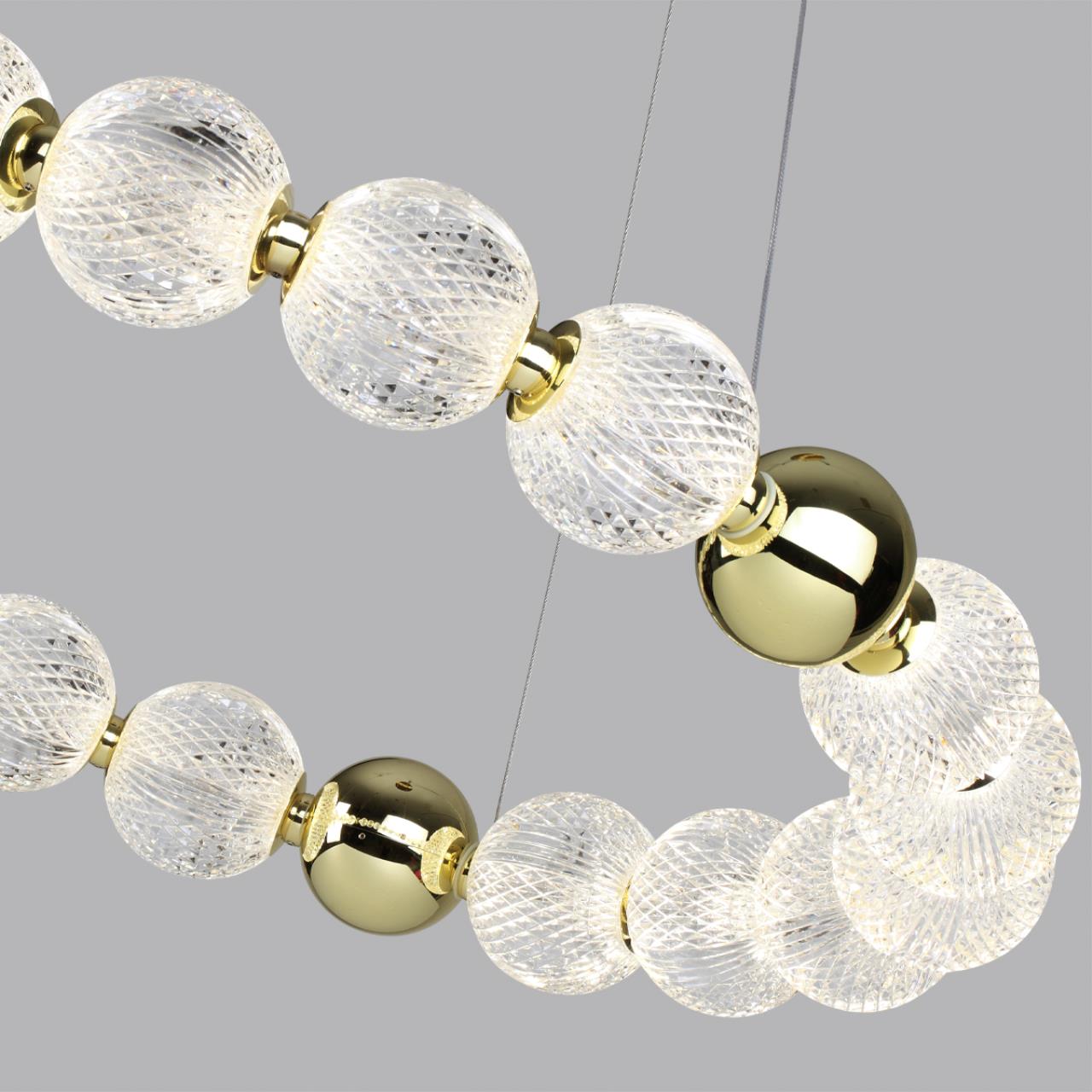 Люстра 69*69*150 см, 1 LED*60W, 4000 К, Odeon Light Crystal, золотой 5008/60L