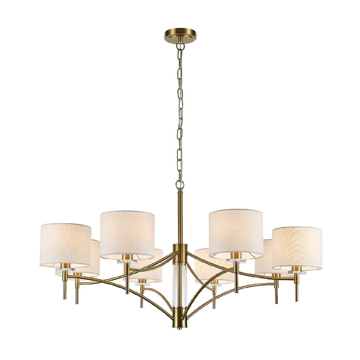 Подвесной светильник 93*93*64-129 см, 8*40W, E14  Indigo Boheme 13031/8P Brass