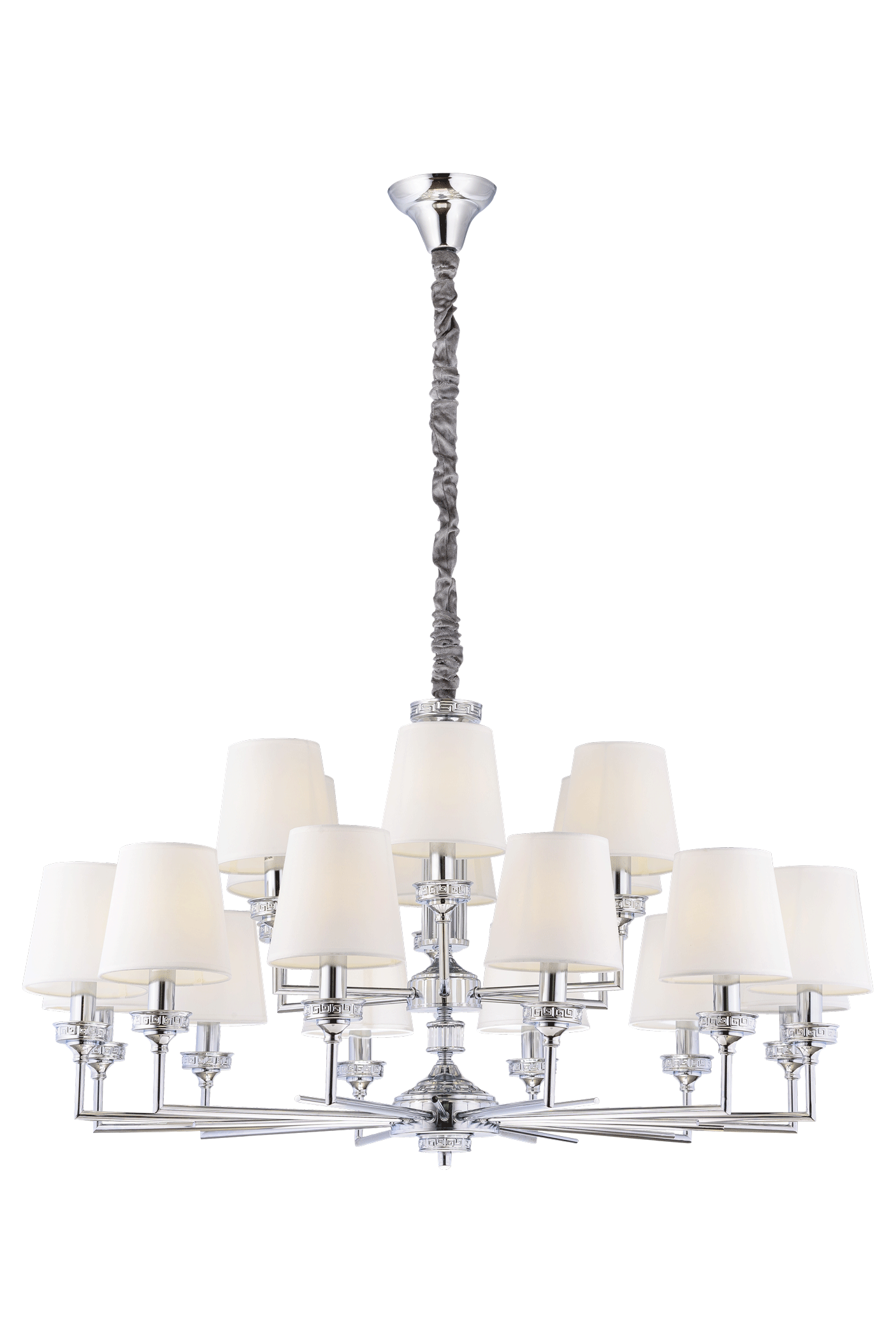 Люстра  1040*550-1500, 18*E14, 40W NewRgy Модерн 8906/12+6CR CHROME, Хром