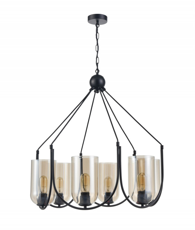Подвесная люстра  65*160 см, 6*E27 черный Vele Luce Fiamma VL5812P06
