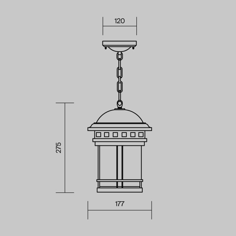 Уличный подвесной светильник Maytoni Salamanca O031PL-01BR, коричневый