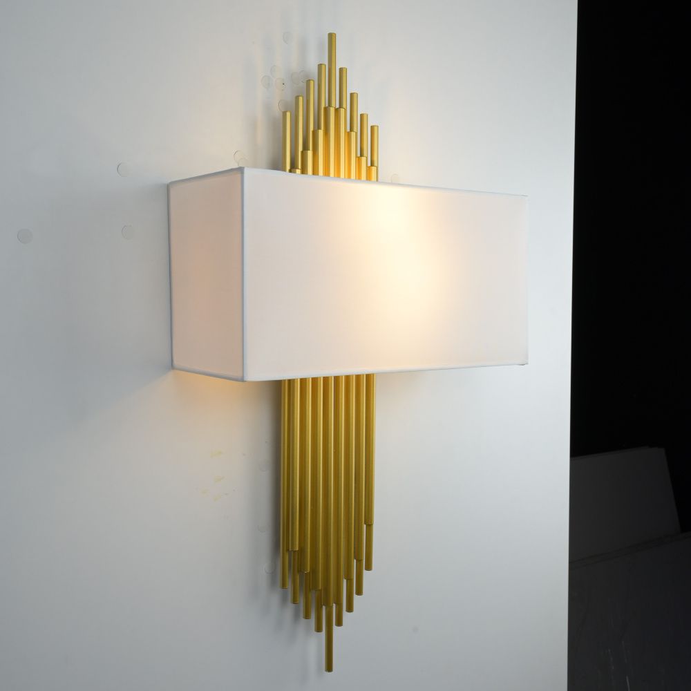 Бра Sohne CG 90-0009 FIORE White H75 W32 32*32*75 см, 2*E14*40W, 3000K, ImperiumLoft 44.27, Золотистый