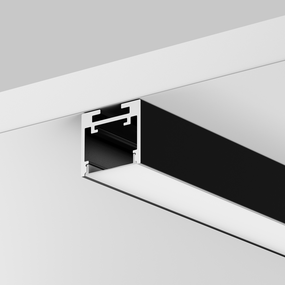 Алюминиевый профиль накладной-подвесной 25x22 (Черный, 2 м), ALM-2522-B-2M 633013, 200*3*2 см, Maytoni  633013, Черный