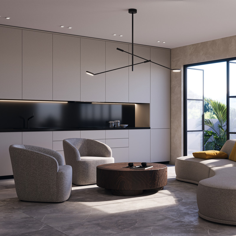 Потолочный светильник 23*122,5*100,4 см, LED 15W 3000K Maytoni Modern Fad MOD070CL-L15B3K1 черный
