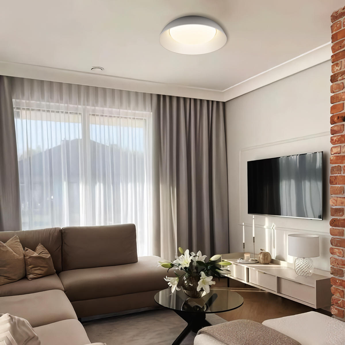 Потолочный светильник 50*14 см, 1*LED*30W 4000K белый LOFT IT Cappello 10229 White