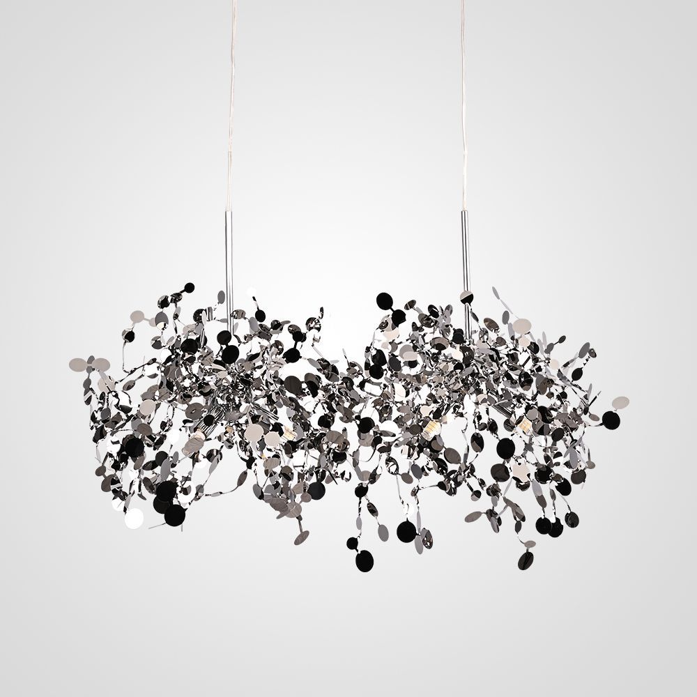 Подвесной светильник Tezani Argent Suspension Linear 80*40*40 см, 6*G9*40W, ImperiumLoft 40.1444, Хром
