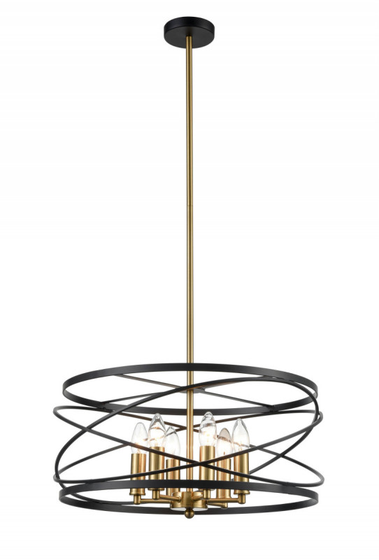 Подвесная люстра Vele Luce Florence VL5092P06, диаметр 50 см, черный