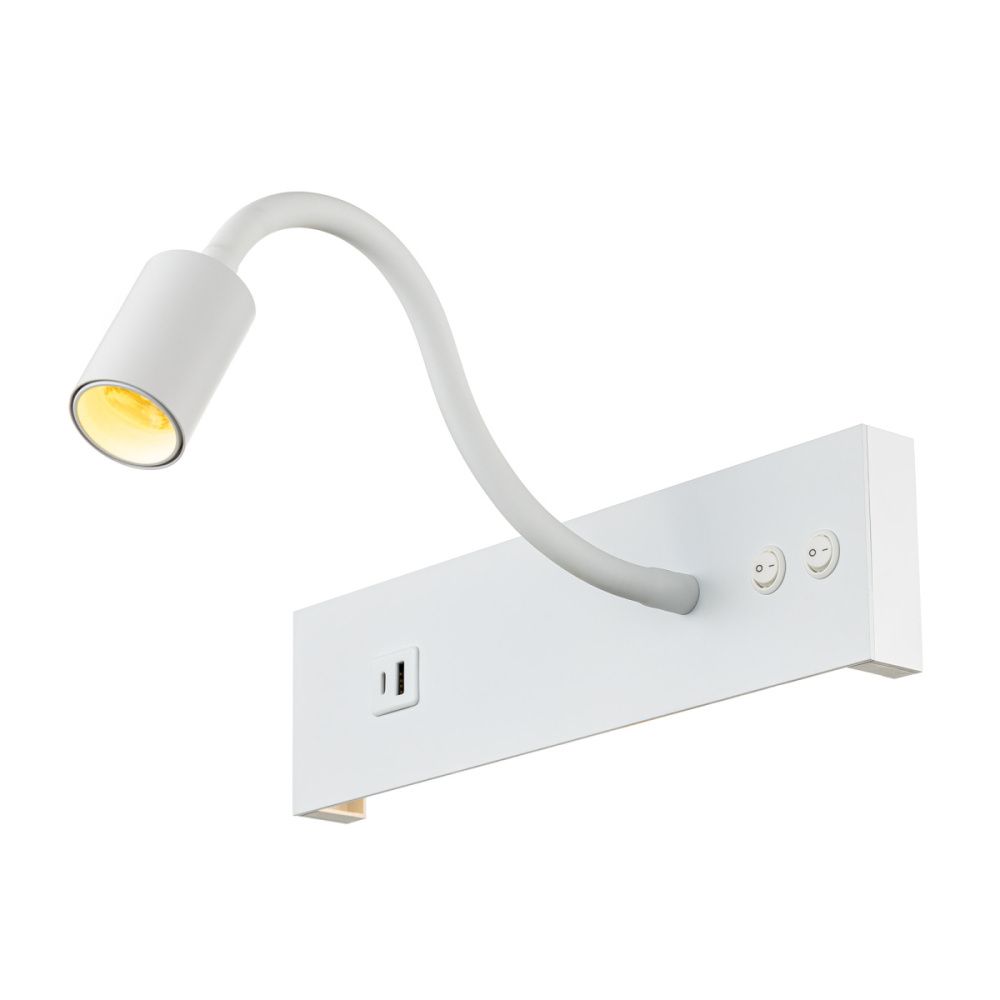 Светильник с выключателем 8*30 см, 14W, 3000K Белый Citilux Декарт CL704470 LED USB