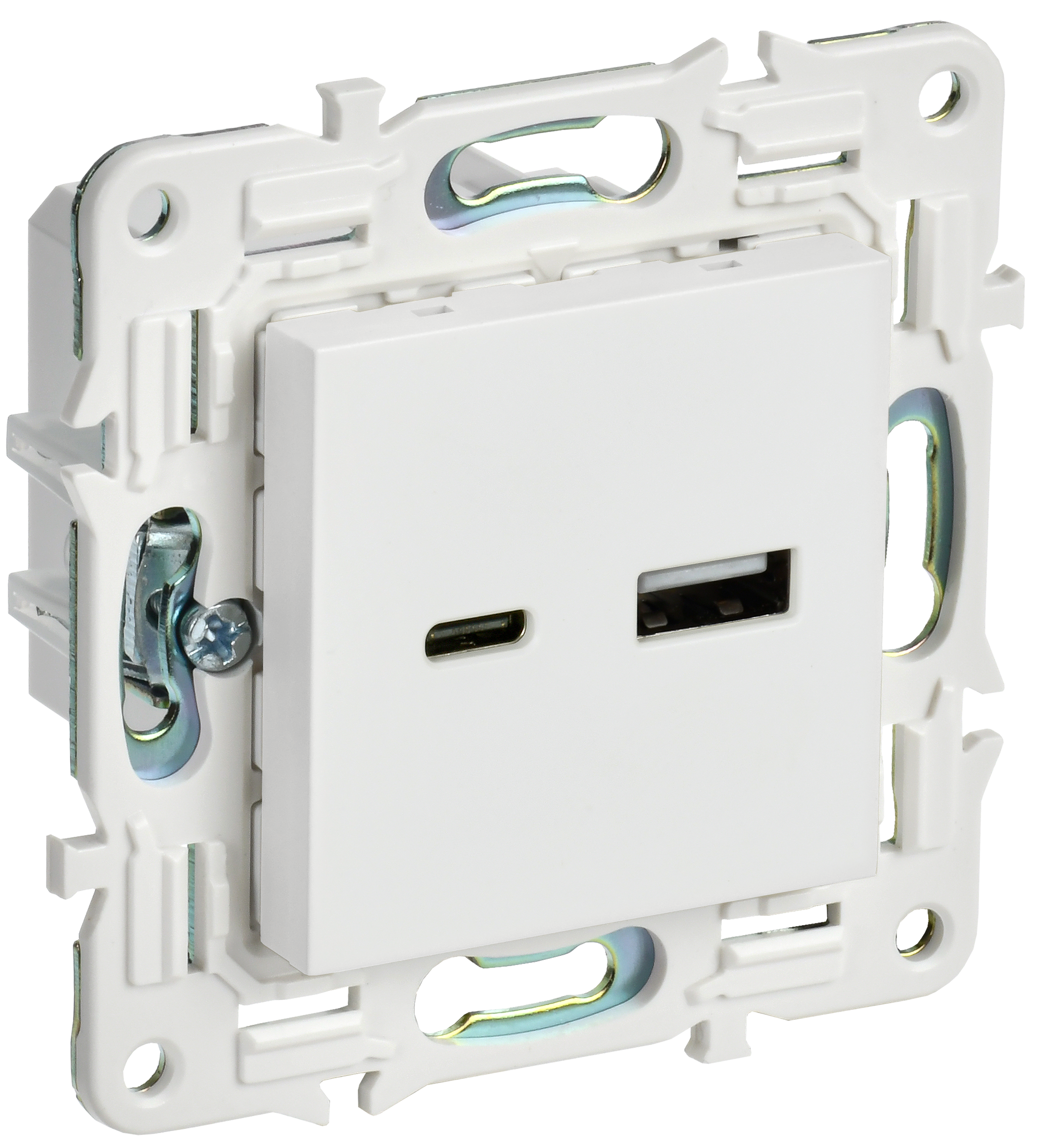 SKANDY Розетка USB A+C 18Вт SK-R13W арк. бел. IEK, SK-U22-018-K01