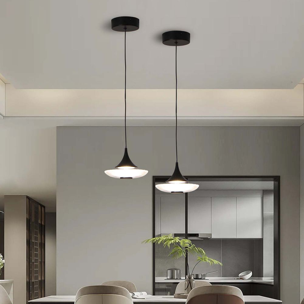 Подвес 15*150 см, 1*LED, 6W, 4000K, Favourite Wilet 4656-1P, чернный матовый