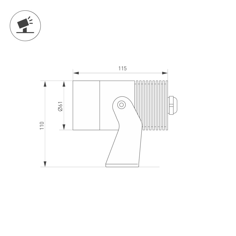 Прожектор Arlight 042584 6,1*6,1*11,5 см, 12W, белый (дневной)K,