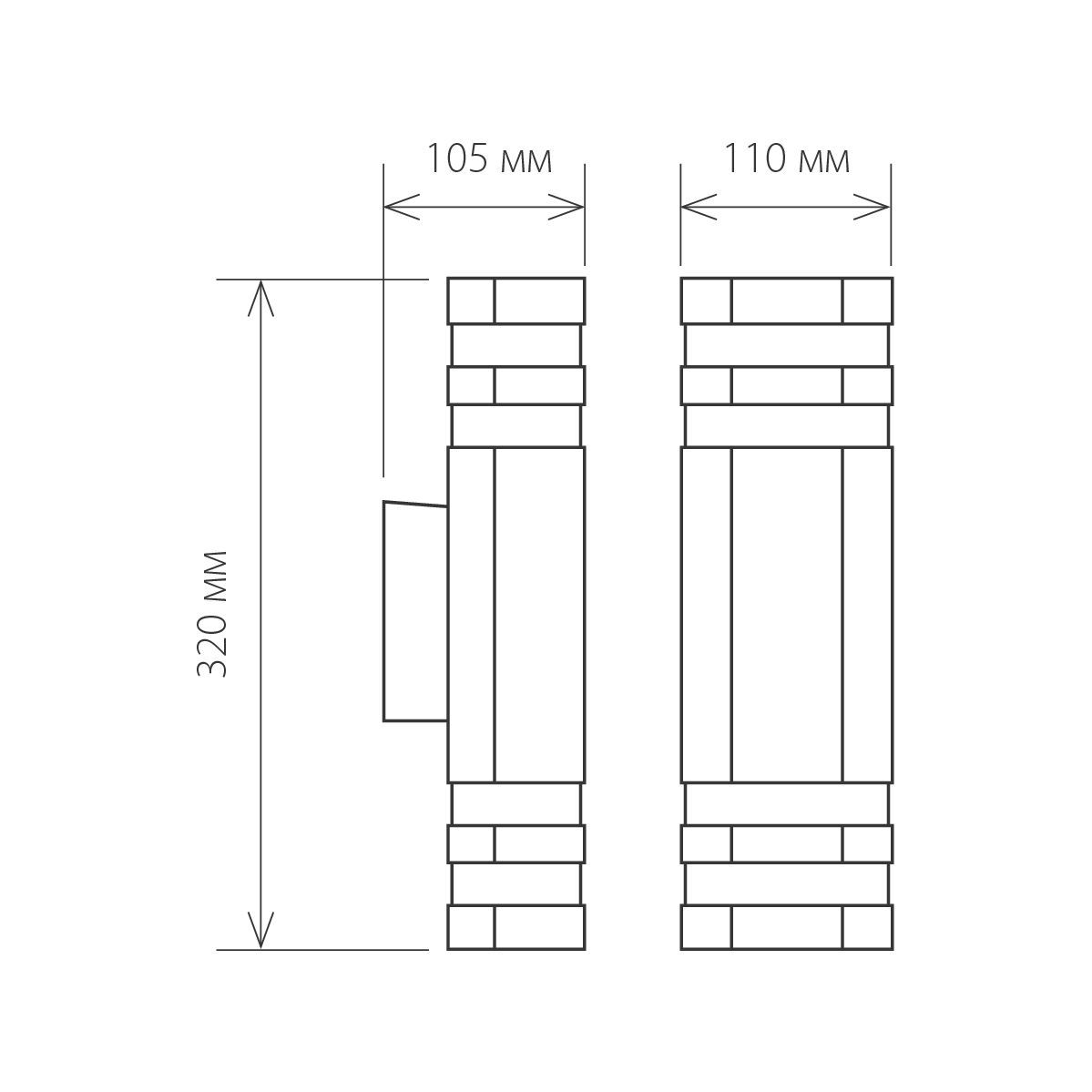 Светильник 11*32 см, Е27, IP54 1443 TECHNO черный Elektrostandard