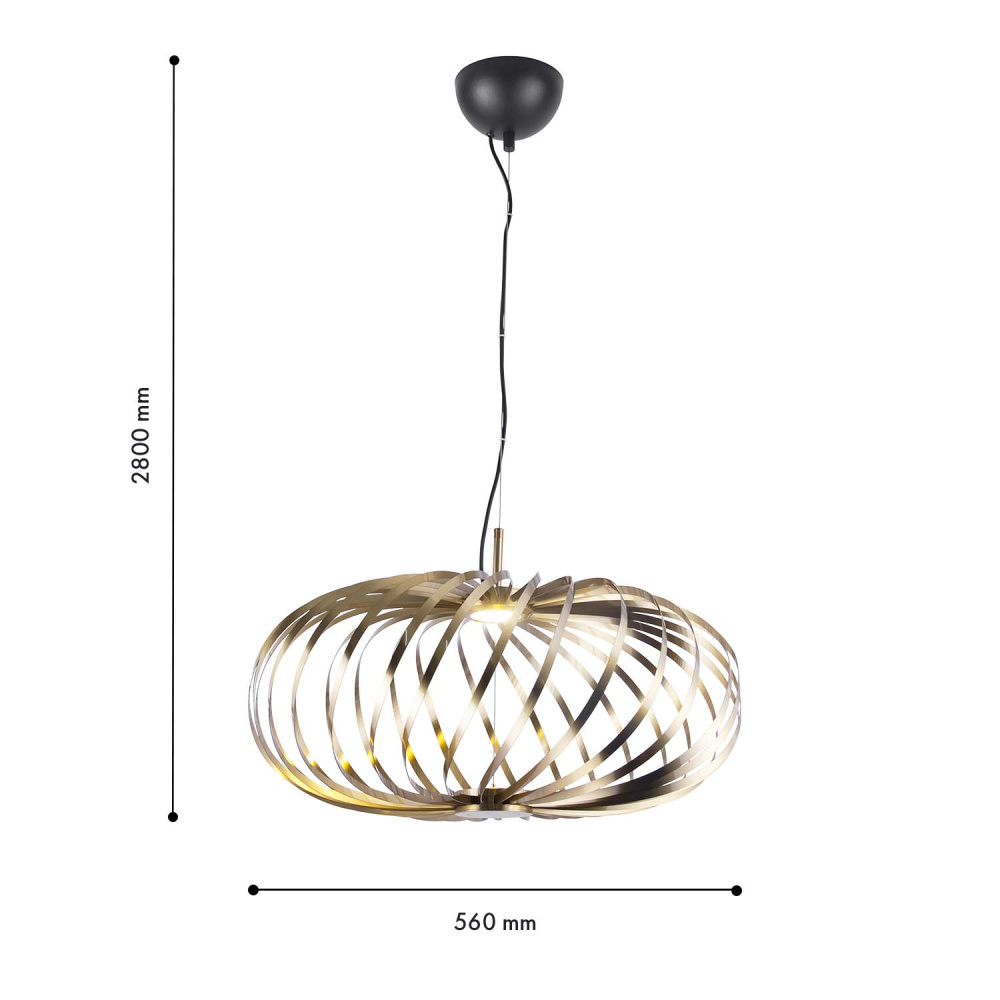 Подвесная люстра 56*38,5-280 см, 1*LED, 6W, 3000K, Favourite Spring 4680-1P, латунь