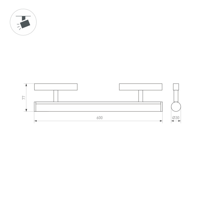 Светильник на шине Arlight 037350 60*3*8,1 см, 20W, белый (теплый)K,