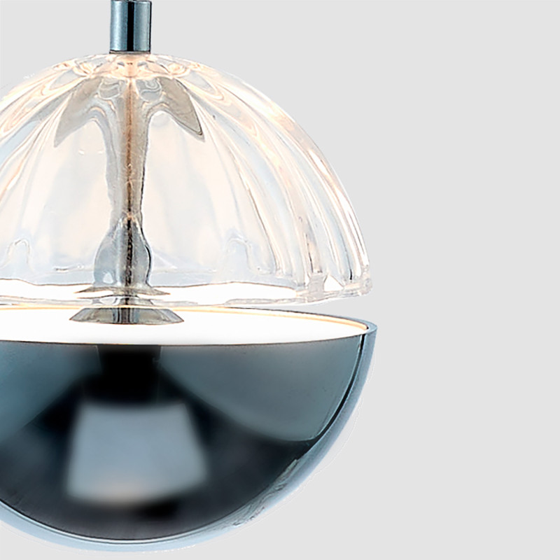 Подвесной светильник 12*180 см, 5W, Favourite Ballonger 4327-1P хром, прозрачное стекло