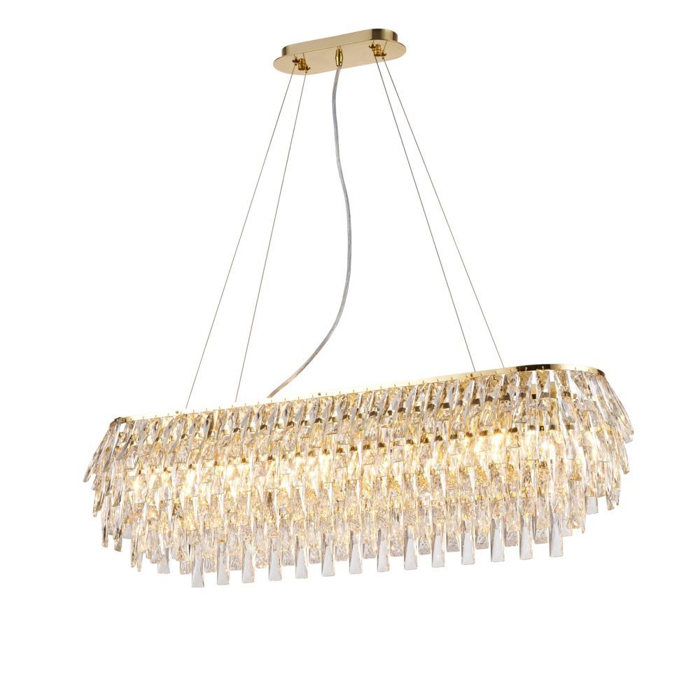 Люстра L1000 x W300 x H280(1200), мм, 10*40W (400W), H GOLD (Золото) NewRgy NWK133-L1000*W300*H280(1200) H GOLD