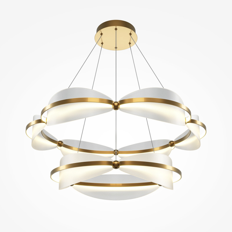 Каскадная люстра 85*85*346 см, LED, 80W, 3000К, Maytoni Breeze MOD281PL-L80BS3K латунный