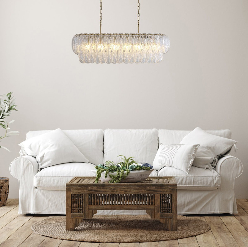 Каскадная люстра 100*26*86 см, 6*E14*40W, Indigo Dalia V000376, бронзовый, 12034/6PL Brass