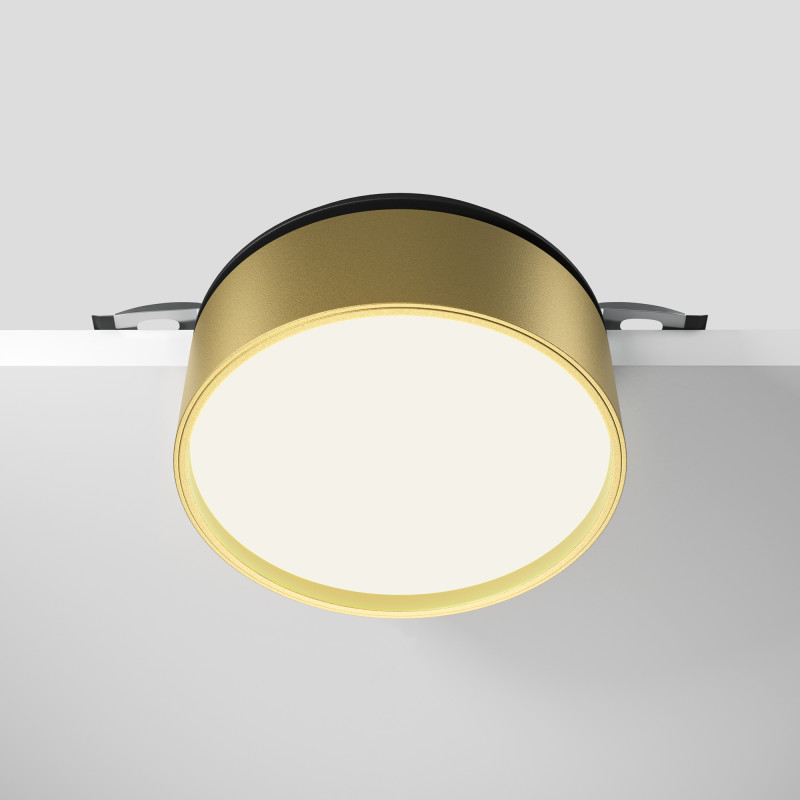 Светильник 12 см, 18W, 4000K, Maytoni Onda DL024-18W4K-BMG, золото-черный