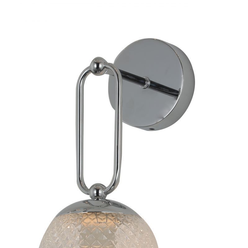 Бра F-Promo Showy 2977-1W, D170*W130*H290, хром, плафон из выдувного узорного стекла прозрачного цвета