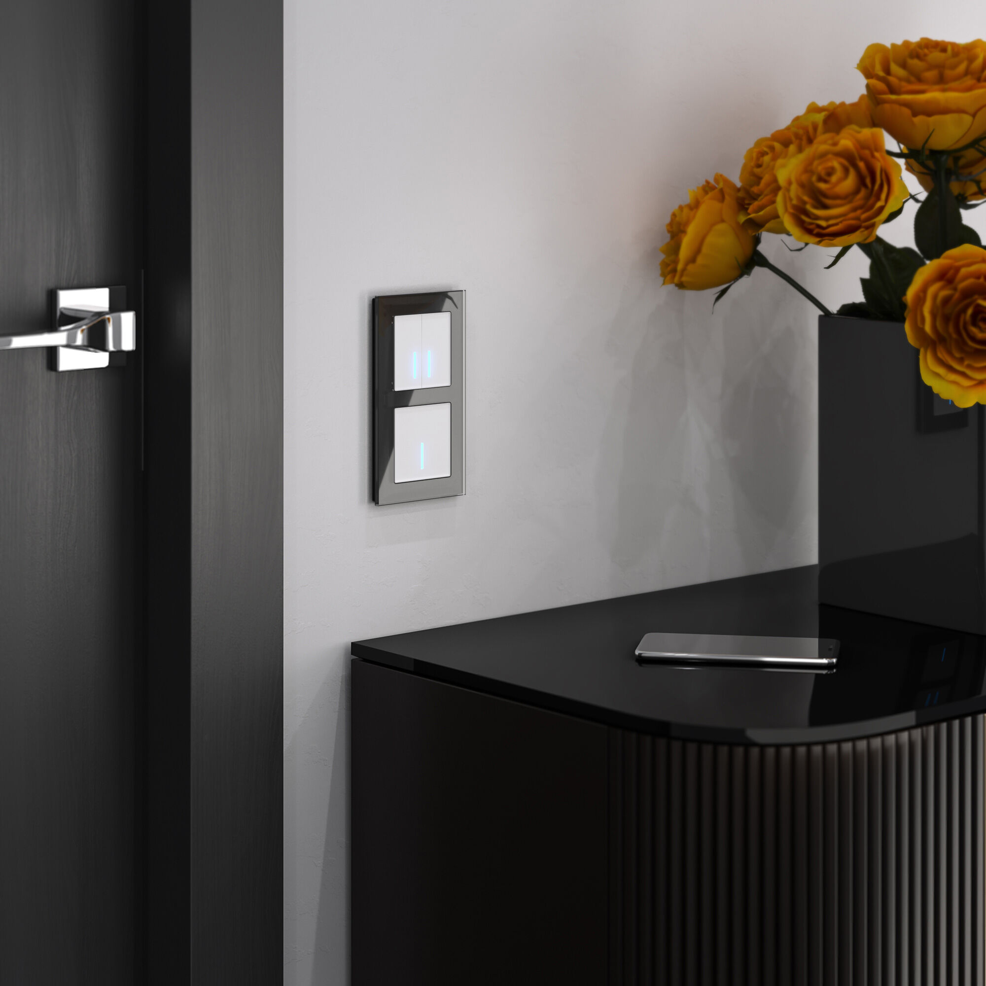 Сенсорный выключатель одноклавишный с подсветкой 1000 Вт (серебряный) W4510006 Werkel 4690389179525