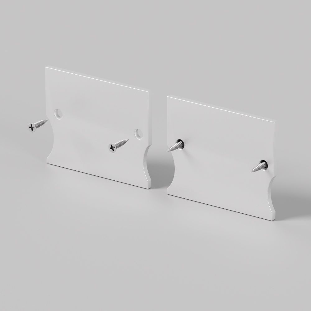 Комплект заглушек (для профиля 41×51) 2 шт., ALM-4151-EC 642057, *2*2 см, Maytoni Led Strip 642057, Серебро