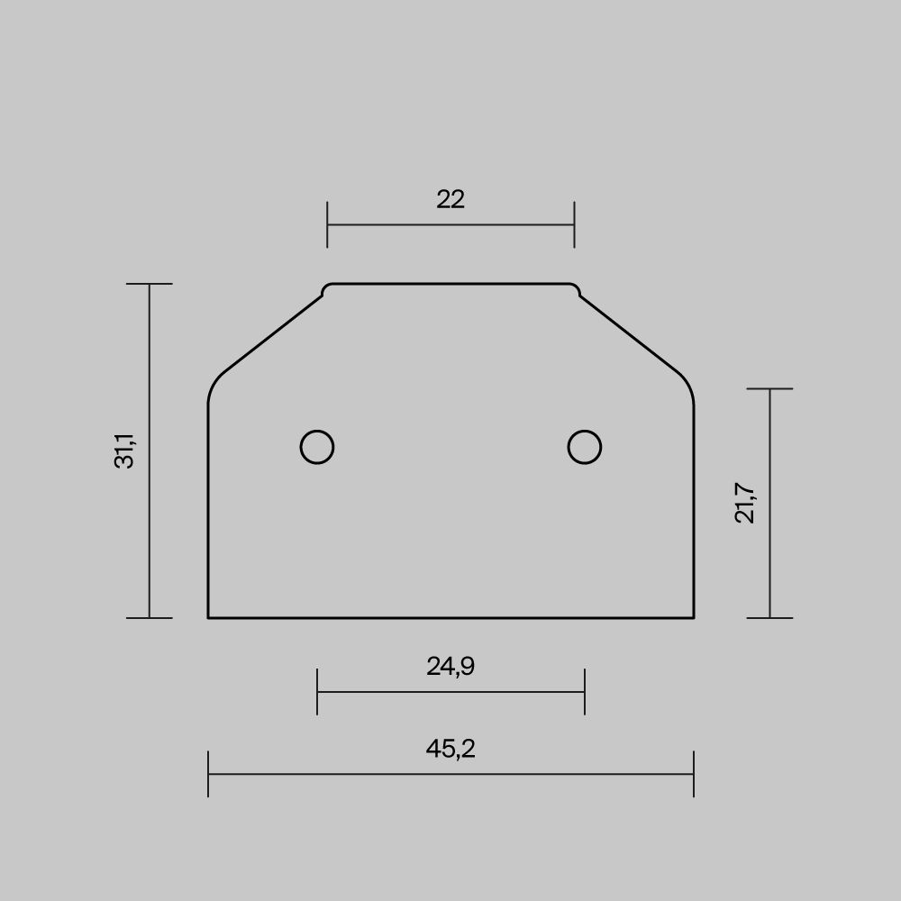 Заглушка торцевая к профилю, 2шт. Exility X *5*3 см, Maytoni Technical  TRA239MPEC-S, Серебро