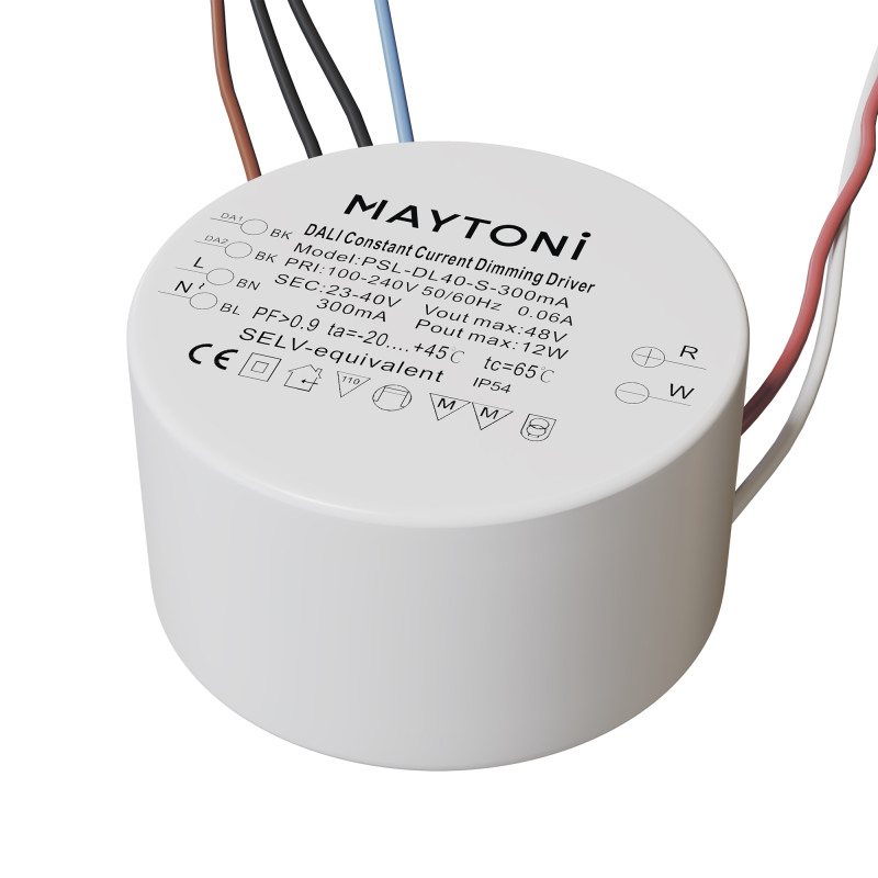 Блок питания 4,5*4,5*2,5 см, Maytoni Technical psl-dl PSL-DL40-S-300mA белый