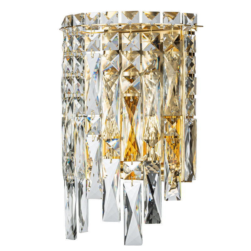 Бра 20*11,5*25 см, 2*E14*40W, Indigo Crystal V000441, золотой, 12041/2W Gold