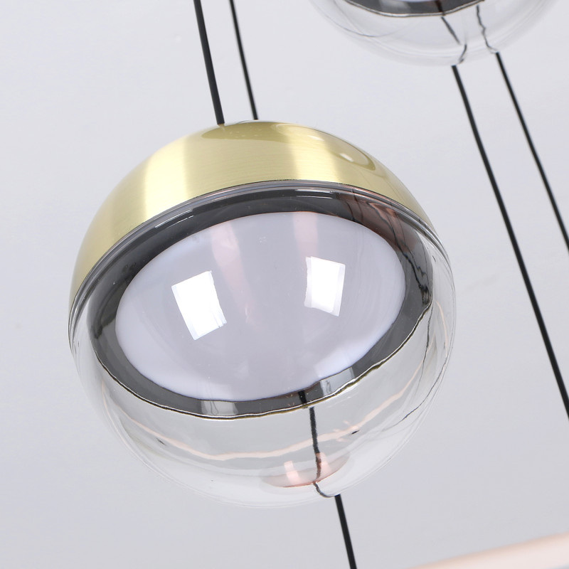 Каскадная люстра 43*217 см, 47.7W, Favourite luna 4371-9P золото, розовое золото, черный глянцевый, прозрачный и белый акрил