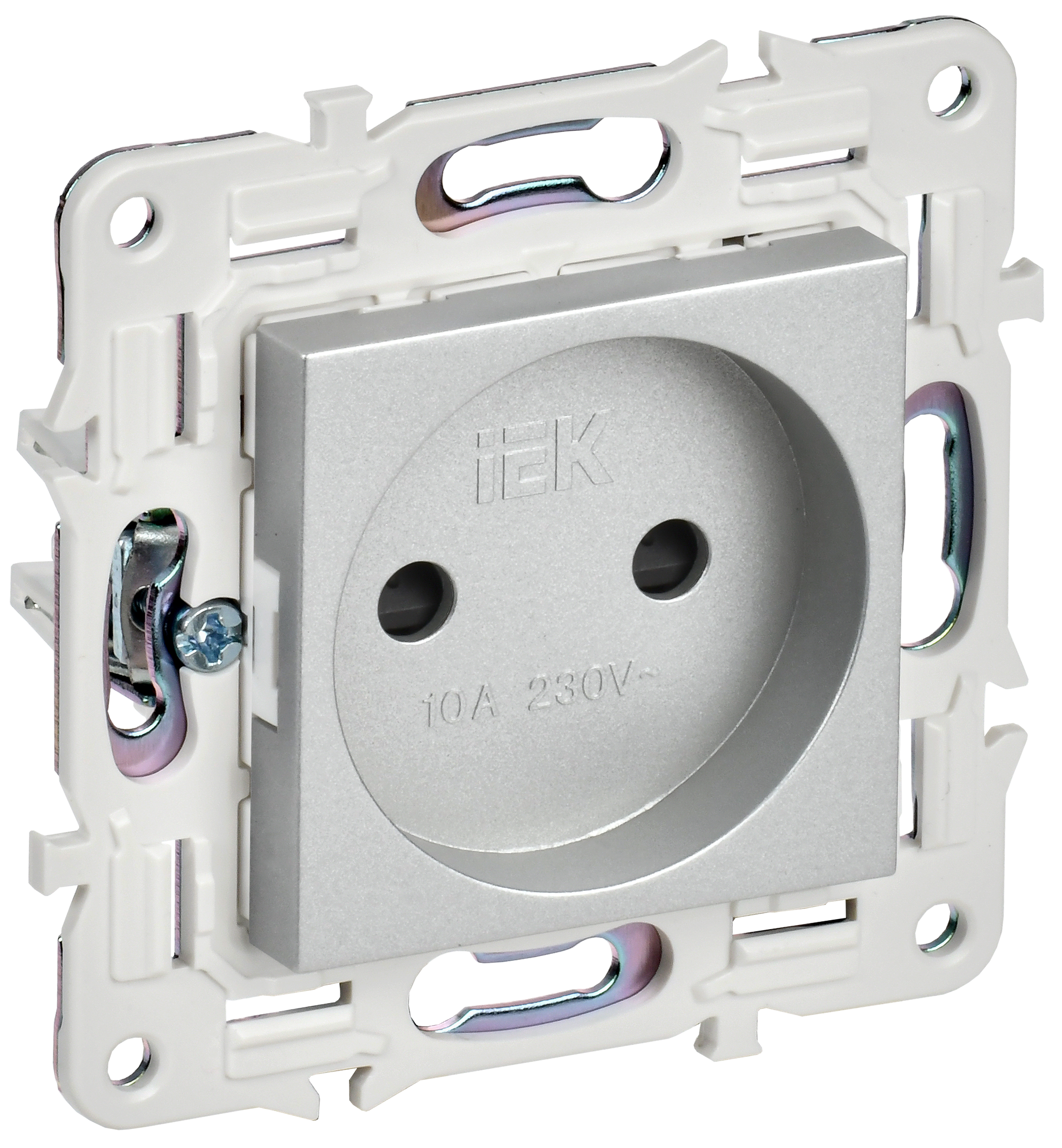SKANDY Розетка без з/к с з/ш 10А SK-R01S сереб. IEK, SK-R13-10-K23