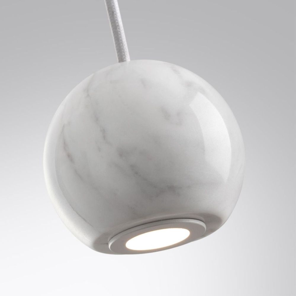 Подвесной светильник 7 см, 5W, 3000K, Odeon Light Midcent Dex 4359/5L, белый-мрамор